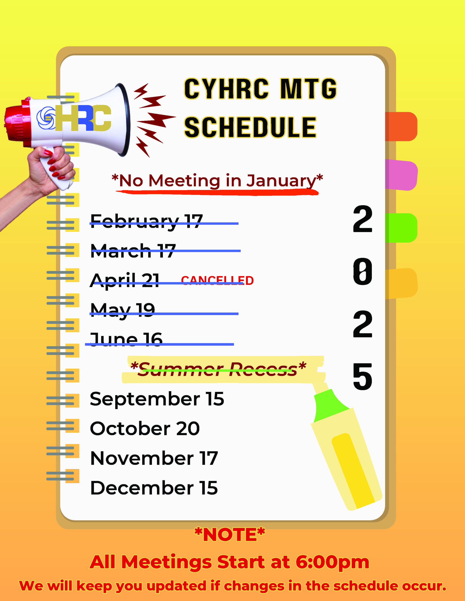 Meeting Calendar